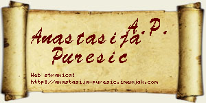 Anastasija Purešić vizit kartica
